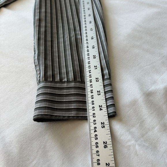 Arnold Palmer Men's M Long Sleeve Button Up Casual Dress Shirt Striped Gray Golf - Picture 10 of 13